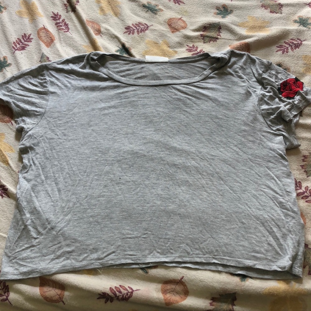 Rose patch crop top